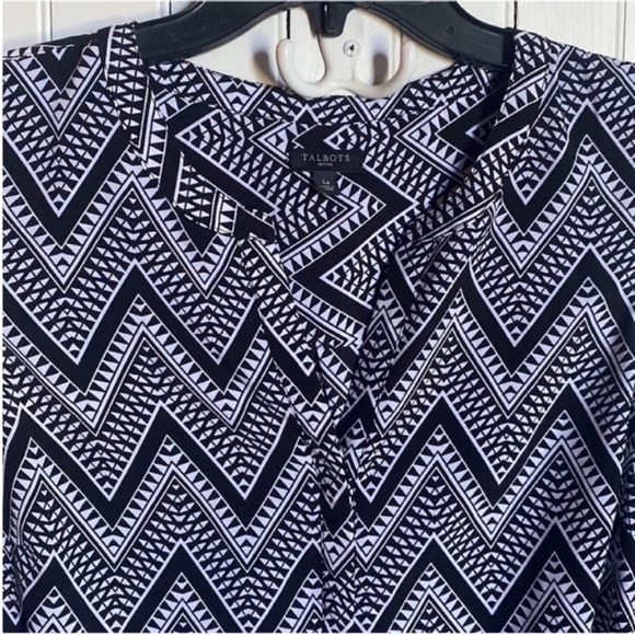 Talbots Sleeveless Blouse Blue White Size LP - Picture 4 of 7